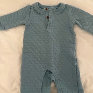 Janie and Jack Light Blue Quilted Footie